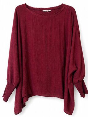 🍷 Grade & Gather Wine Oversized Flowy Top | Lagenlook | M/L | EUC 🍷